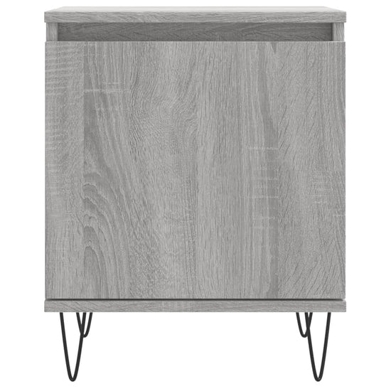 Nachtkastje 40x30x50 cm bewerkt hout grijs sonoma eikenkleurig MeubelReus
