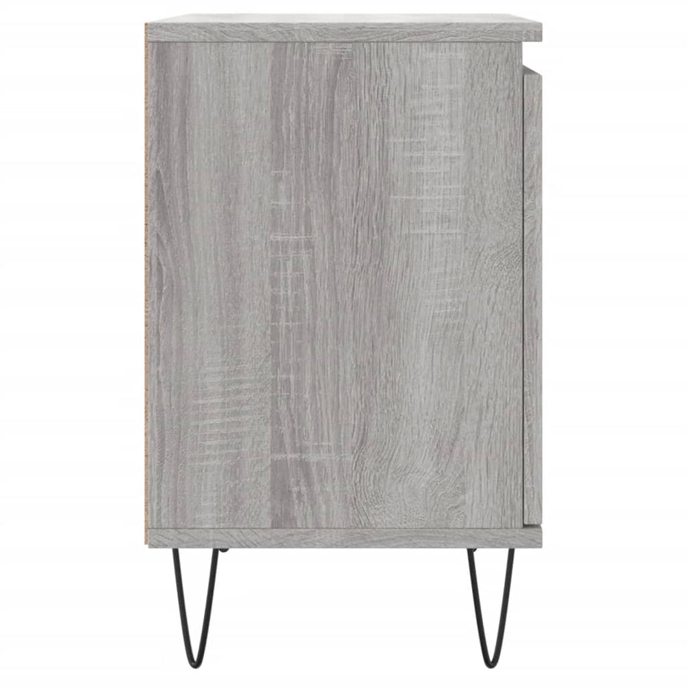 Nachtkastje 40x30x50 cm bewerkt hout grijs sonoma eikenkleurig MeubelReus