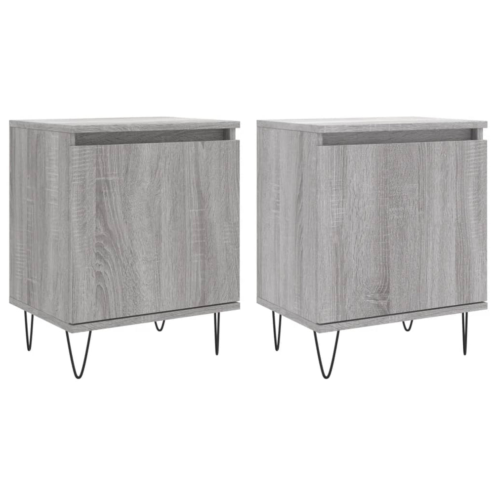 Nachtkastjes 2 st 40x30x50 cm bewerkt hout grijs sonoma eiken MeubelReus