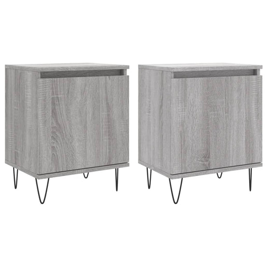 Nachtkastjes 2 st 40x30x50 cm bewerkt hout grijs sonoma eiken MeubelReus