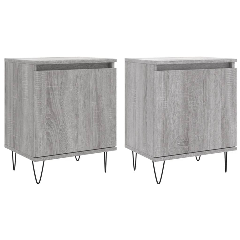 Nachtkastjes 2 st 40x30x50 cm bewerkt hout grijs sonoma eiken MeubelReus