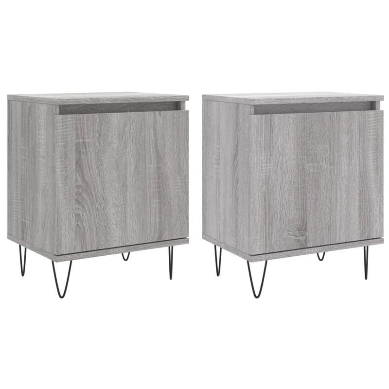 Nachtkastjes 2 st 40x30x50 cm bewerkt hout grijs sonoma eiken MeubelReus