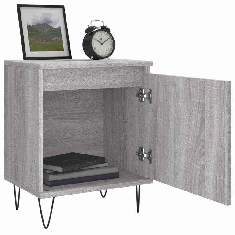 Nachtkastjes 2 st 40x30x50 cm bewerkt hout grijs sonoma eiken MeubelReus