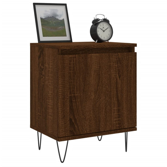 Nachtkastje 40x30x50 cm bewerkt hout bruin eikenkleur MeubelReus