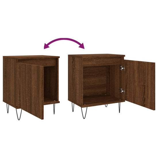 Nachtkastje 40x30x50 cm bewerkt hout bruin eikenkleur MeubelReus