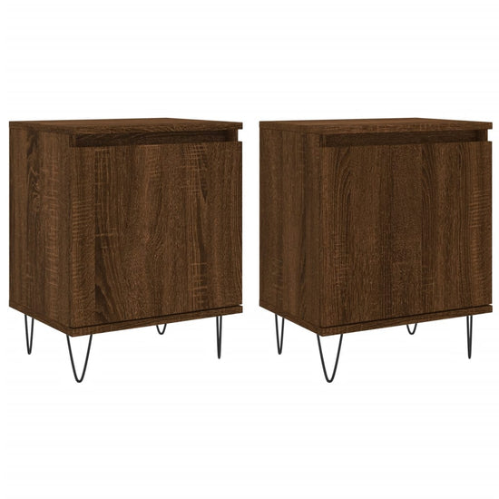 Nachtkastjes 2 st 40x30x50 cm bewerkt hout bruin eikenkleur MeubelReus