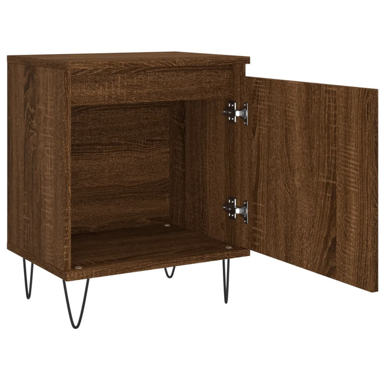 Nachtkastjes 2 st 40x30x50 cm bewerkt hout bruin eikenkleur MeubelReus