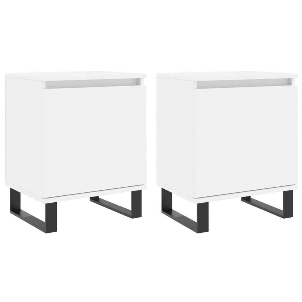 Nachtkastjes 2 st 40x30x50 cm bewerkt hout wit MeubelReus