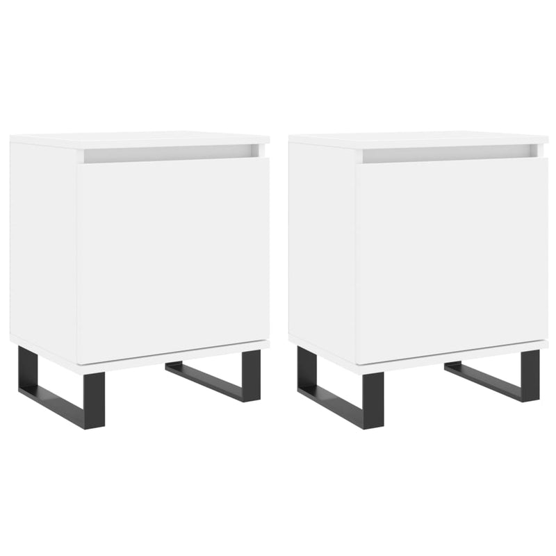 Nachtkastjes 2 st 40x30x50 cm bewerkt hout wit MeubelReus