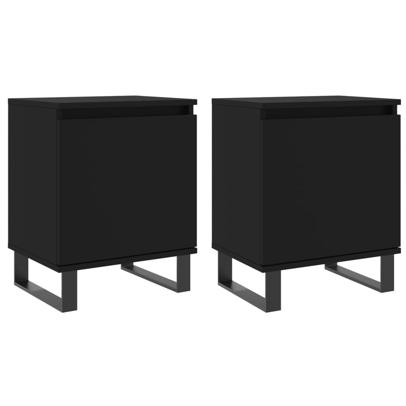 Nachtkastjes 2 st 40x30x50 cm bewerkt hout zwart MeubelReus