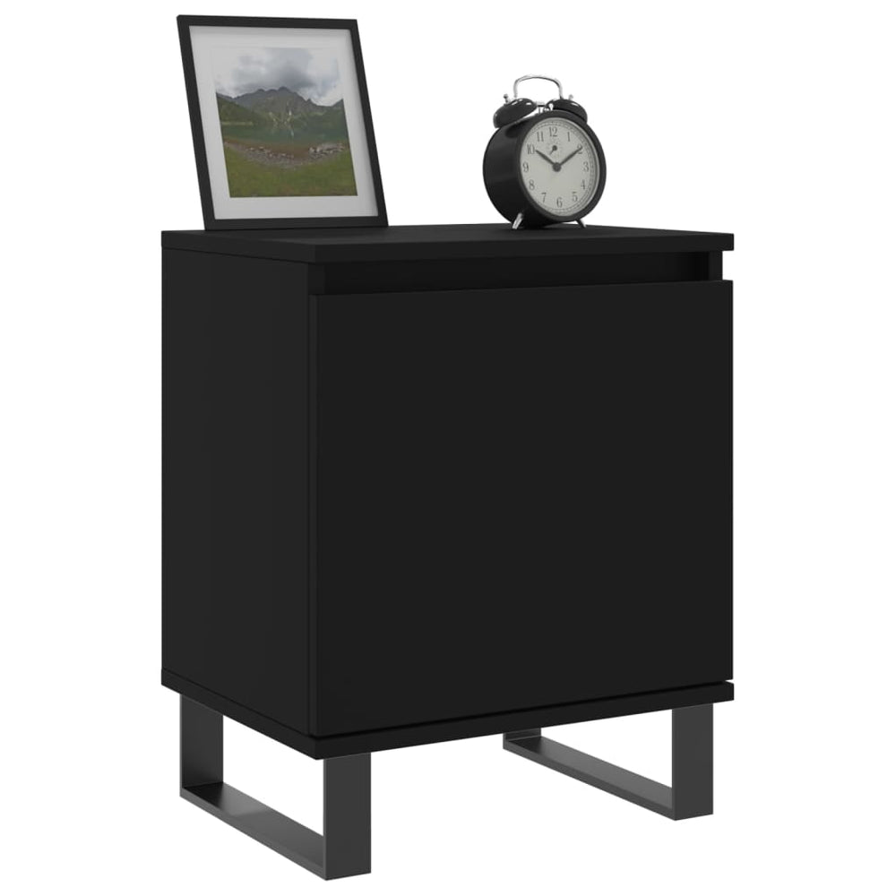 Nachtkastjes 2 st 40x30x50 cm bewerkt hout zwart MeubelReus