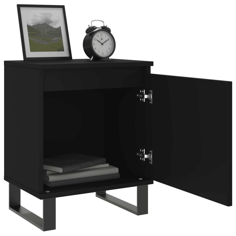 Nachtkastjes 2 st 40x30x50 cm bewerkt hout zwart MeubelReus