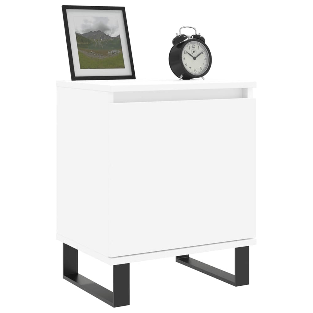 Nachtkastjes 2 st 40x30x50 cm bewerkt hout hoogglans wit MeubelReus