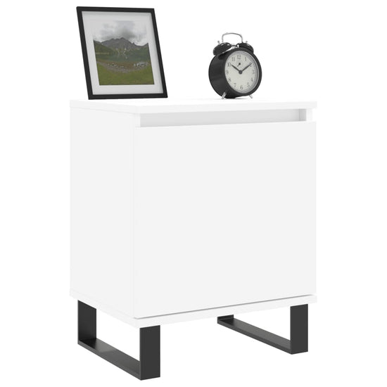 Nachtkastjes 2 st 40x30x50 cm bewerkt hout hoogglans wit MeubelReus
