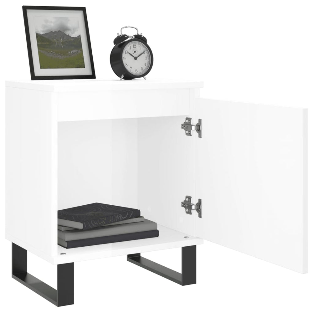 Nachtkastjes 2 st 40x30x50 cm bewerkt hout hoogglans wit MeubelReus
