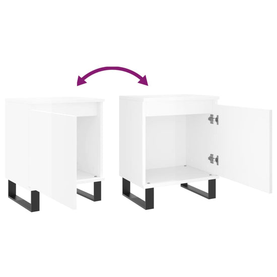 Nachtkastjes 2 st 40x30x50 cm bewerkt hout hoogglans wit MeubelReus