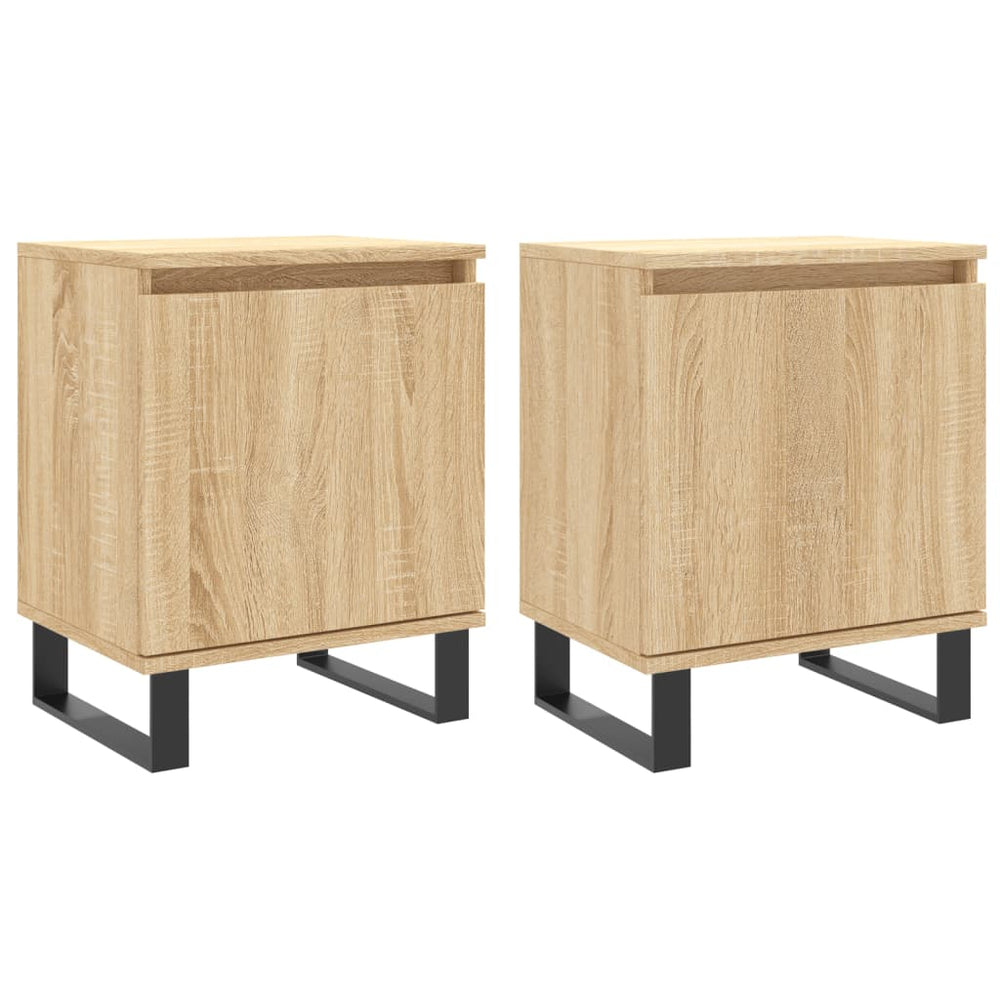 Nachtkastjes 2 st 40x30x50 cm bewerkt hout sonoma eikenkleurig MeubelReus