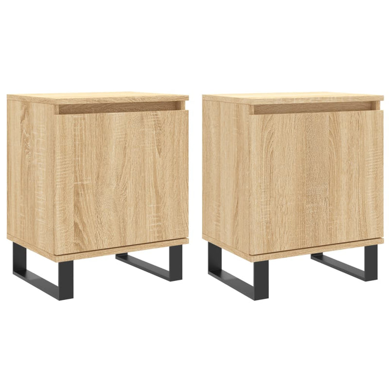 Nachtkastjes 2 st 40x30x50 cm bewerkt hout sonoma eikenkleurig MeubelReus