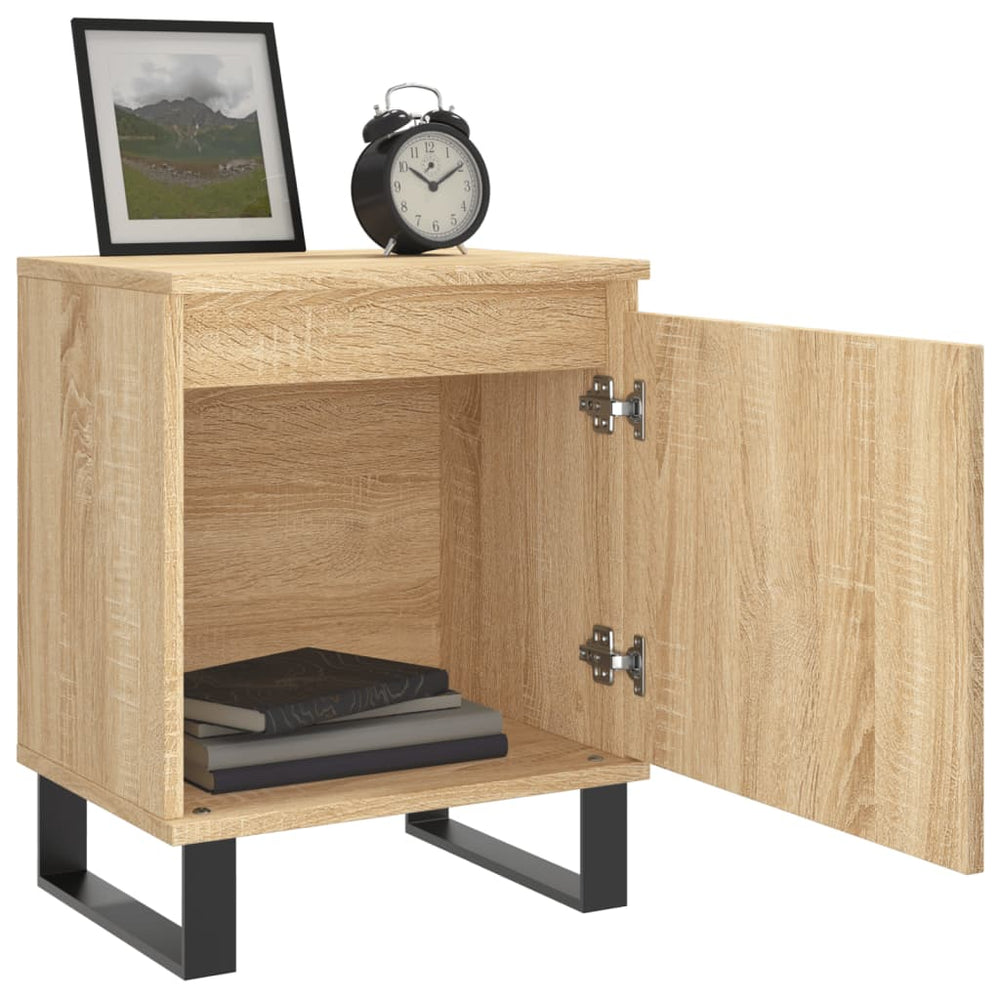 Nachtkastjes 2 st 40x30x50 cm bewerkt hout sonoma eikenkleurig MeubelReus