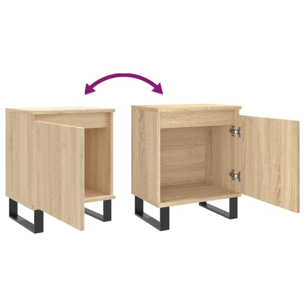 Nachtkastjes 2 st 40x30x50 cm bewerkt hout sonoma eikenkleurig MeubelReus