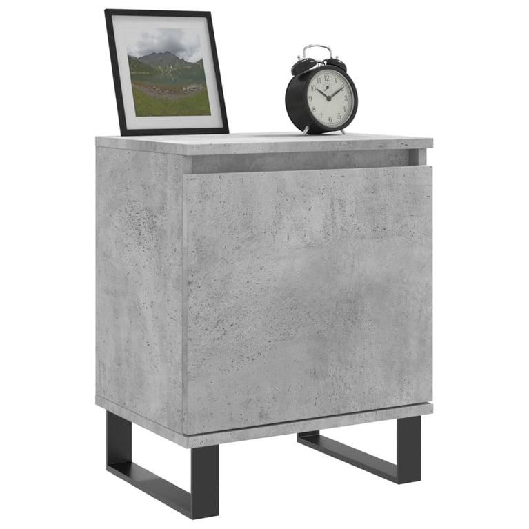 Nachtkastje 40x30x50 cm bewerkt hout betongrijs MeubelReus
