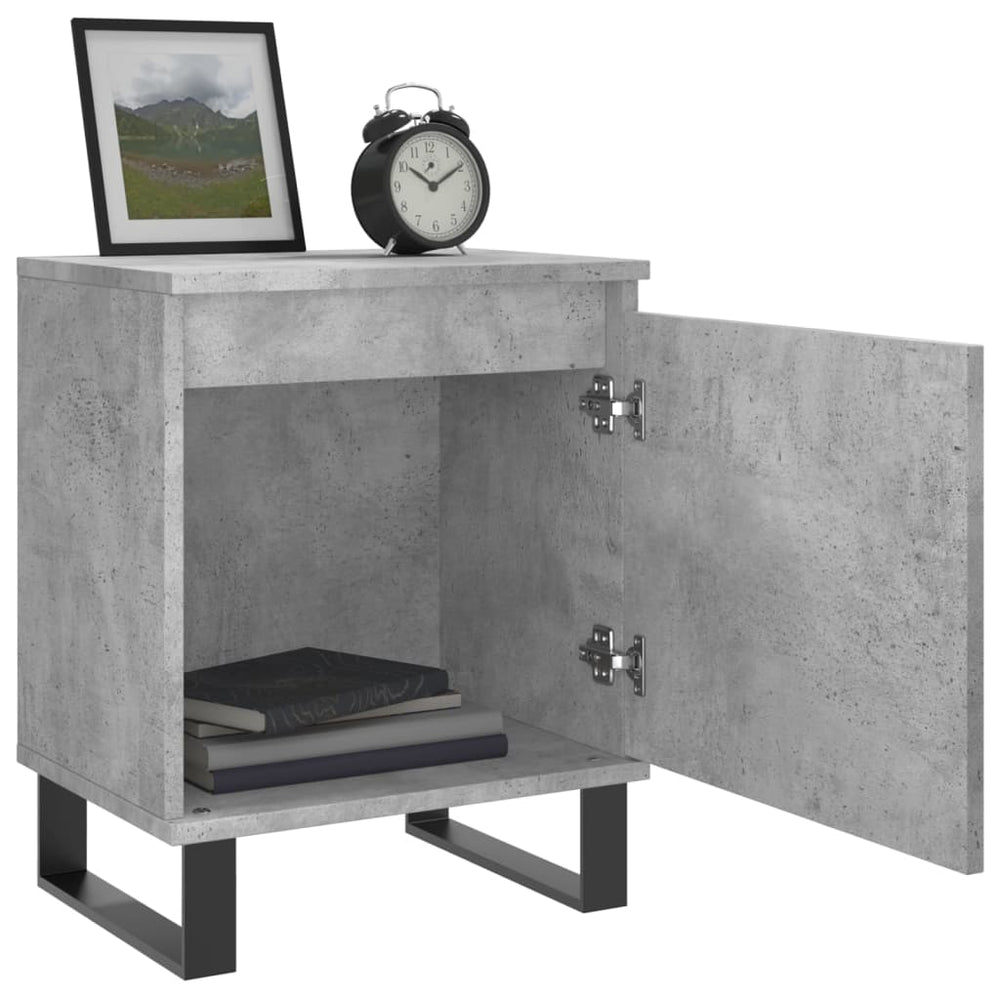 Nachtkastje 40x30x50 cm bewerkt hout betongrijs MeubelReus