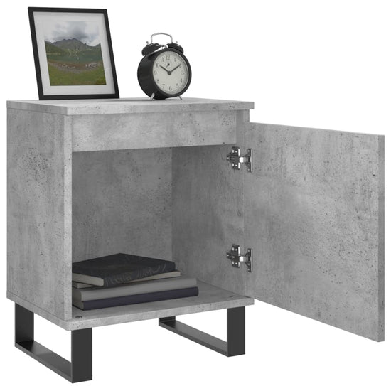 Nachtkastje 40x30x50 cm bewerkt hout betongrijs MeubelReus