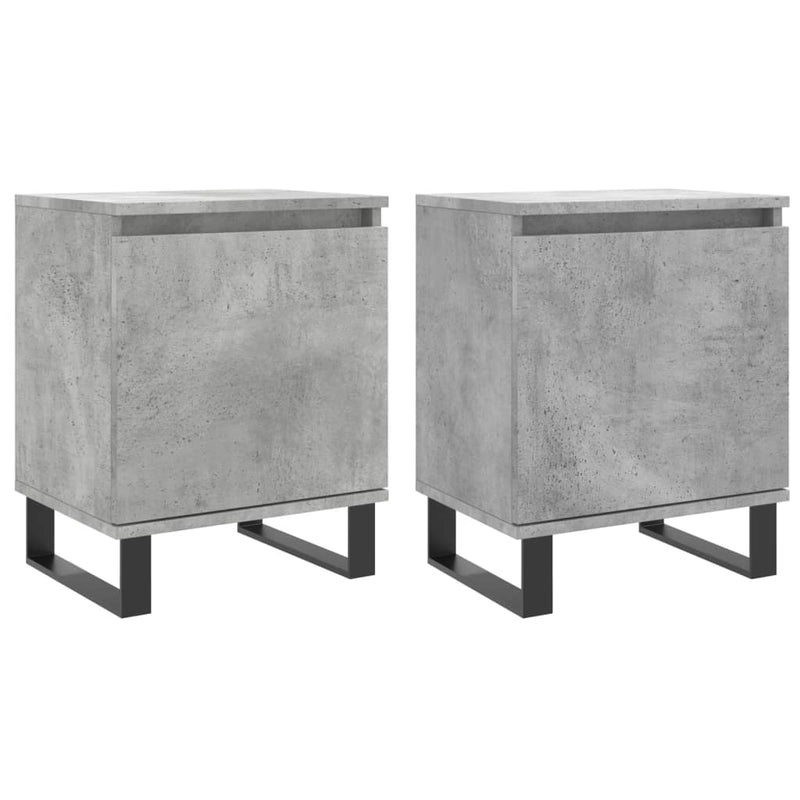 Nachtkastjes 2 st 40x30x50 cm bewerkt hout betongrijs MeubelReus