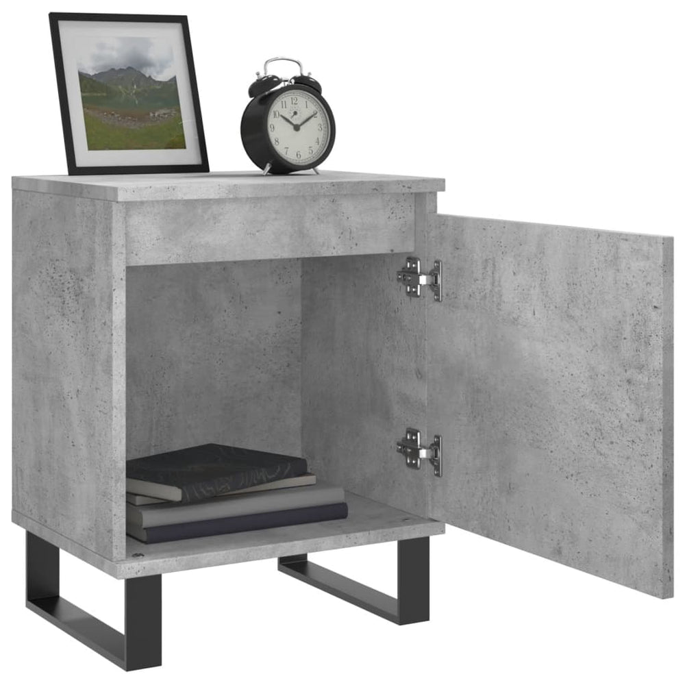 Nachtkastjes 2 st 40x30x50 cm bewerkt hout betongrijs MeubelReus