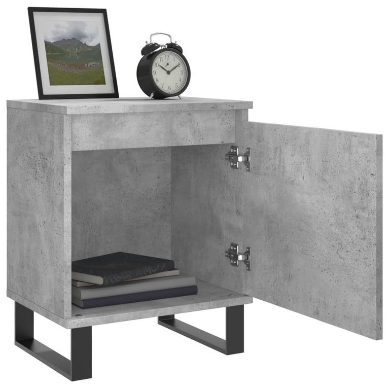 Nachtkastjes 2 st 40x30x50 cm bewerkt hout betongrijs MeubelReus