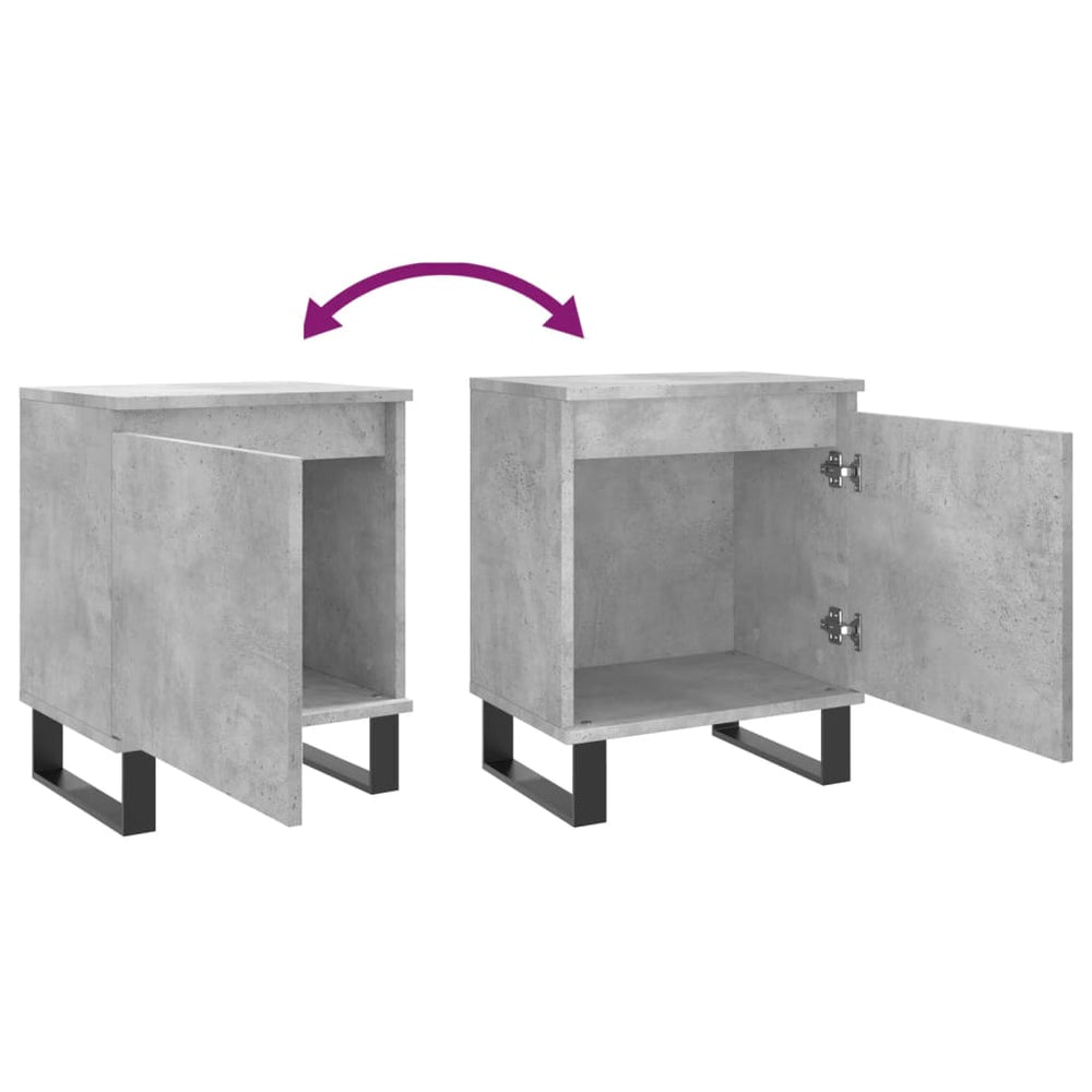 Nachtkastjes 2 st 40x30x50 cm bewerkt hout betongrijs MeubelReus