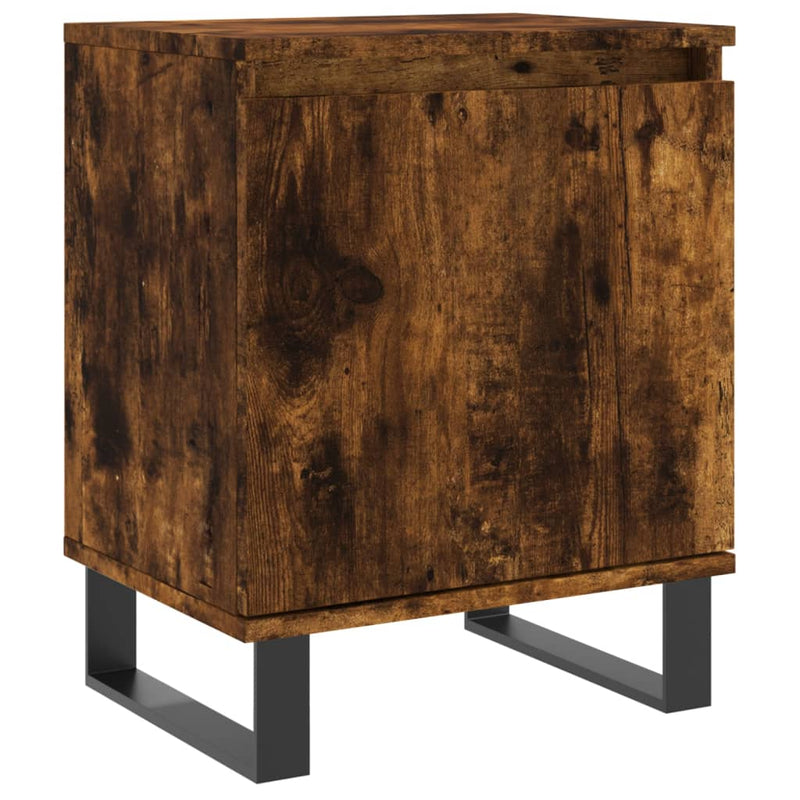 Nachtkastje 40x30x50 cm bewerkt hout gerookt eikenkleurig MeubelReus