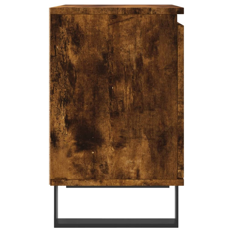 Nachtkastje 40x30x50 cm bewerkt hout gerookt eikenkleurig MeubelReus