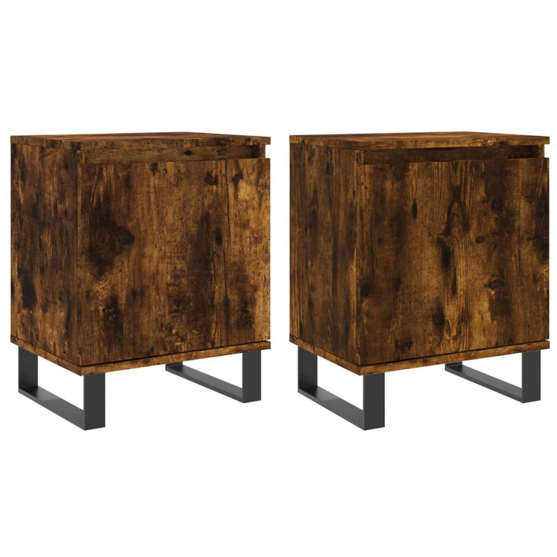 Nachtkastjes 2 st 40x30x50 cm bewerkt hout gerookt eikenkleurig MeubelReus