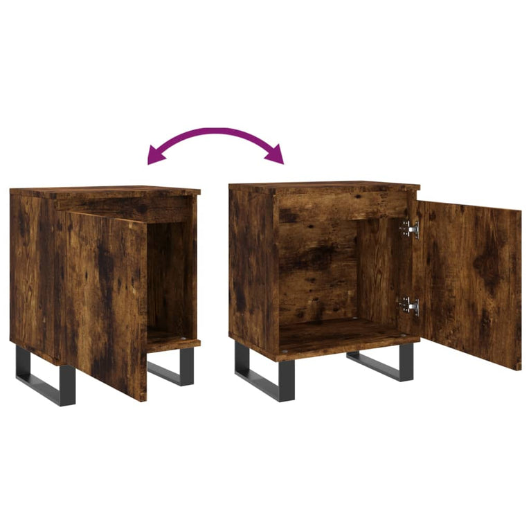 Nachtkastjes 2 st 40x30x50 cm bewerkt hout gerookt eikenkleurig MeubelReus