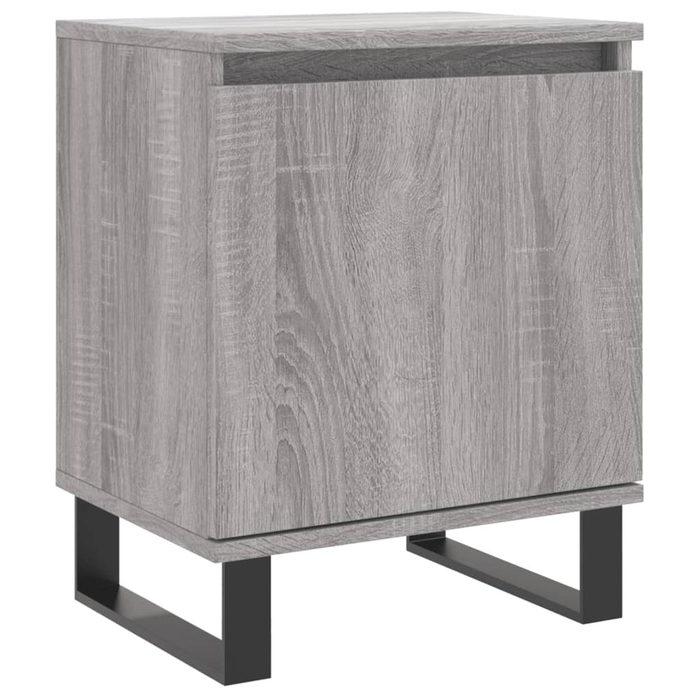Nachtkastje 40x30x50 cm bewerkt hout grijs sonoma eikenkleurig MeubelReus