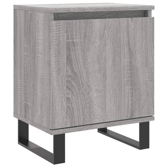 Nachtkastje 40x30x50 cm bewerkt hout grijs sonoma eikenkleurig MeubelReus