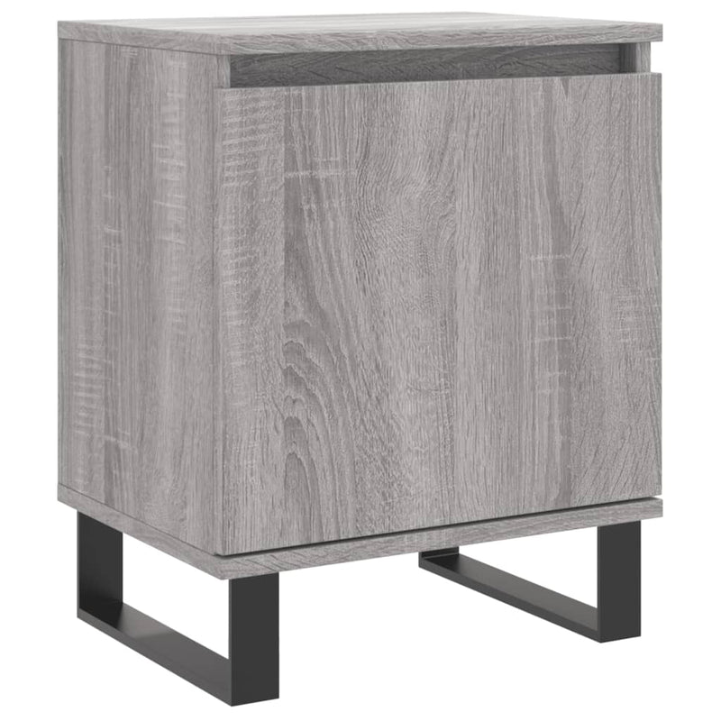 Nachtkastje 40x30x50 cm bewerkt hout grijs sonoma eikenkleurig MeubelReus