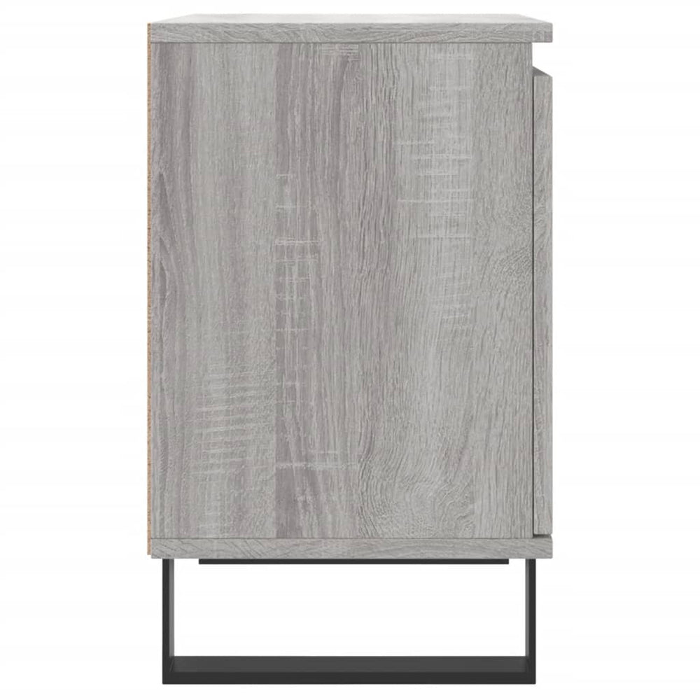 Nachtkastje 40x30x50 cm bewerkt hout grijs sonoma eikenkleurig MeubelReus