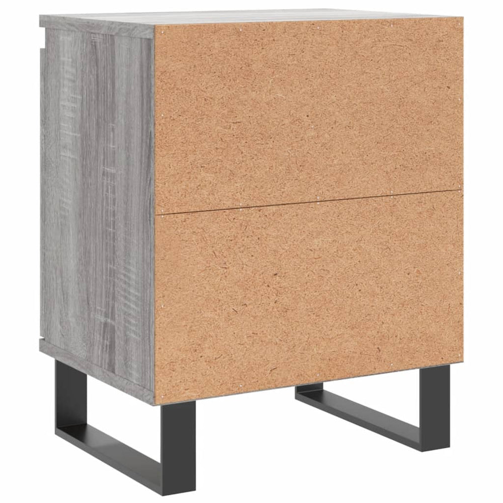 Nachtkastje 40x30x50 cm bewerkt hout grijs sonoma eikenkleurig MeubelReus
