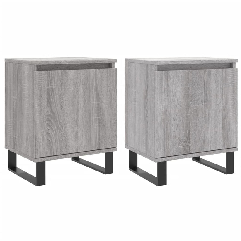 Nachtkastjes 2 st 40x30x50 cm bewerkt hout grijs sonoma eiken MeubelReus