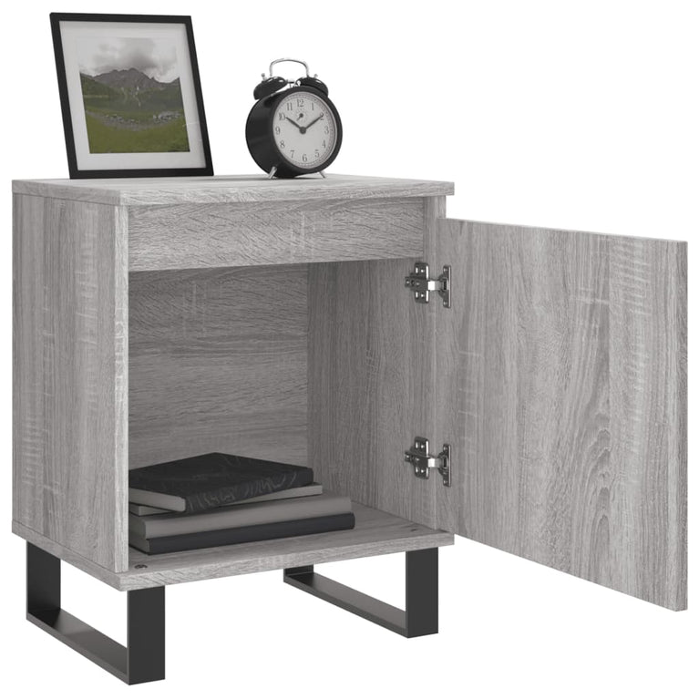 Nachtkastjes 2 st 40x30x50 cm bewerkt hout grijs sonoma eiken MeubelReus