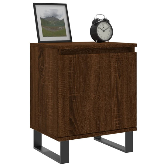 Nachtkastje 40x30x50 cm bewerkt hout bruin eikenkleur MeubelReus