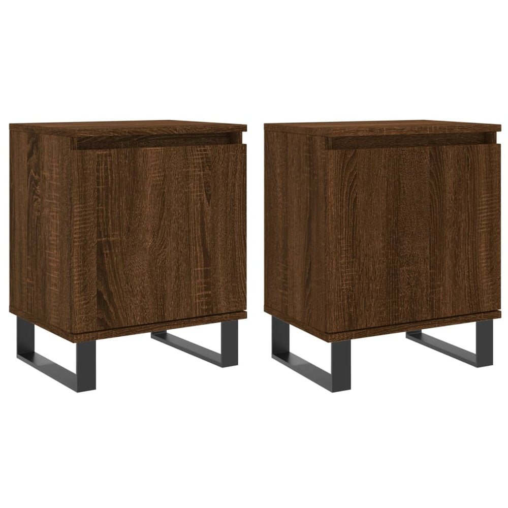 Nachtkastjes 2 st 40x30x50 cm bewerkt hout bruin eikenkleur MeubelReus