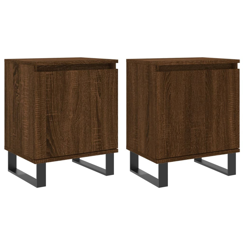 Nachtkastjes 2 st 40x30x50 cm bewerkt hout bruin eikenkleur MeubelReus