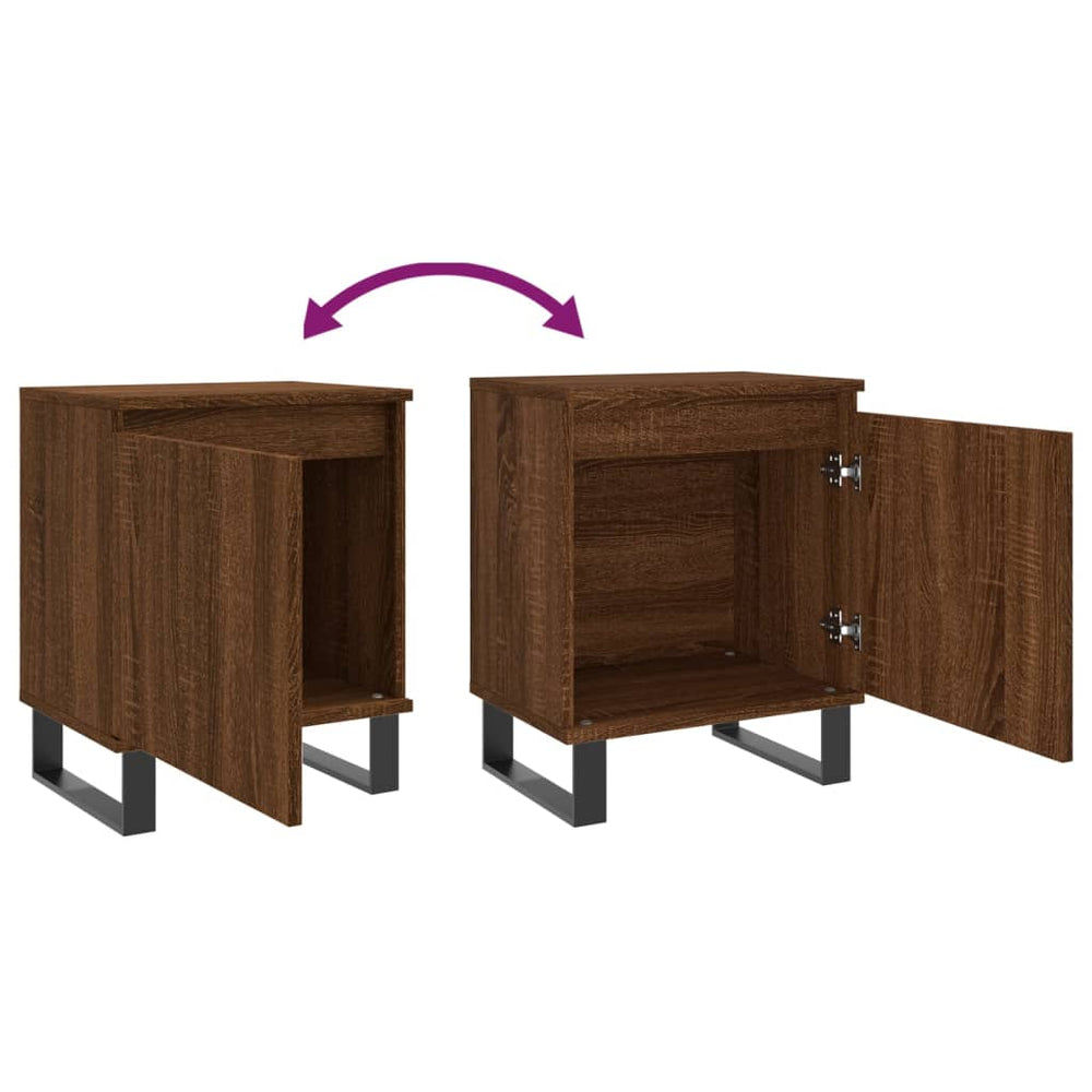 Nachtkastjes 2 st 40x30x50 cm bewerkt hout bruin eikenkleur MeubelReus