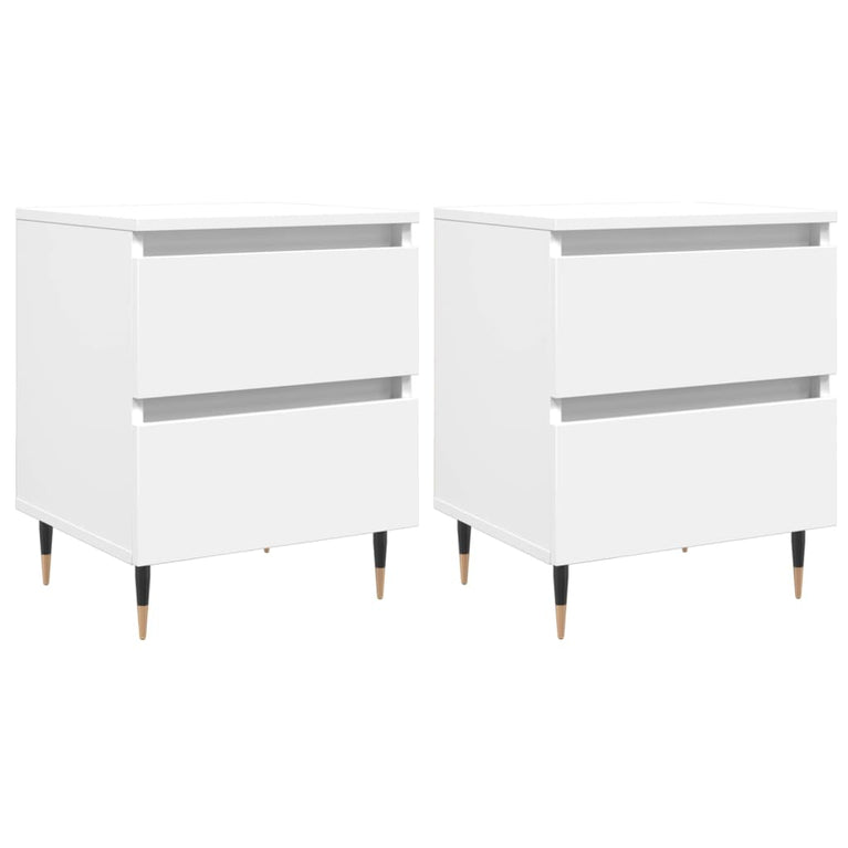 Nachtkastjes 2 st 40x35x50 cm bewerkt hout wit MeubelReus