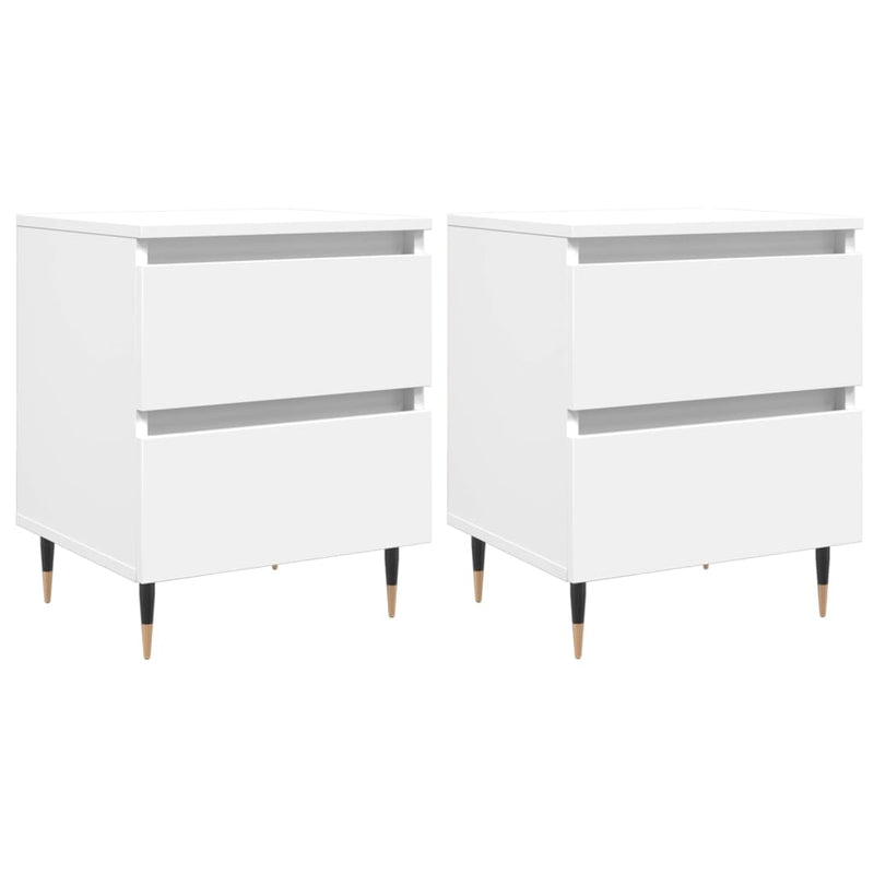 Nachtkastjes 2 st 40x35x50 cm bewerkt hout wit MeubelReus
