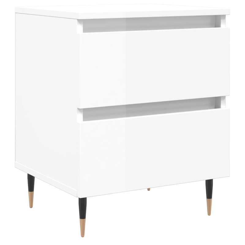 Nachtkastjes 2 st 40x35x50 cm bewerkt hout hoogglans wit MeubelReus