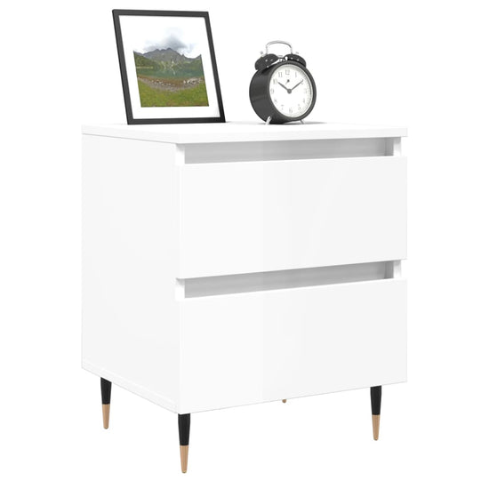 Nachtkastjes 2 st 40x35x50 cm bewerkt hout hoogglans wit MeubelReus